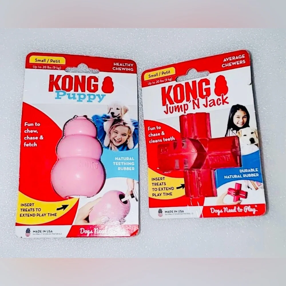 Bundle of 2 New KONG Puppy Toys | Pink & Red Colors | NWT